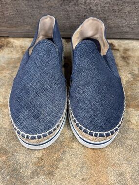 Jimmy Choo Blue Dawn Textured Slip-On Espadrilles